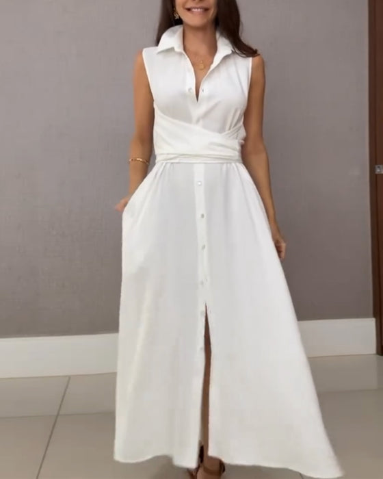 Skjortekjole Ermeløs Krage