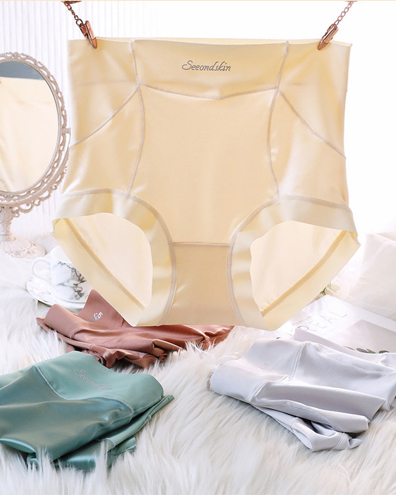 Dames Truse Med Høy Midje Is-Silke Sateng Sømløs Sexy Løft Og Magekontroll