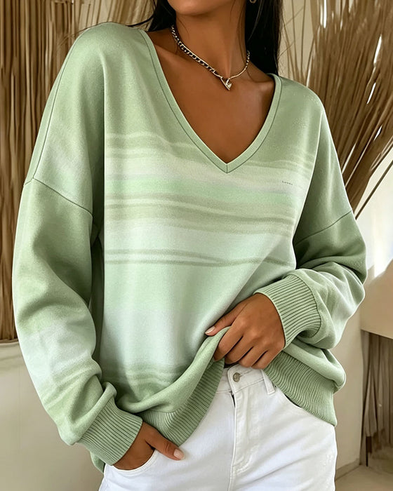 Sweatshirts V-Hals Lang Erme Ombre