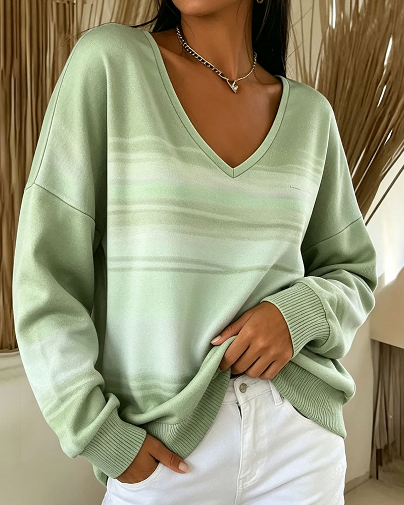 Sweatshirts V-Hals Lang Erme Ombre