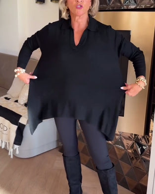 Uregelmessig Krage Langermet Topp