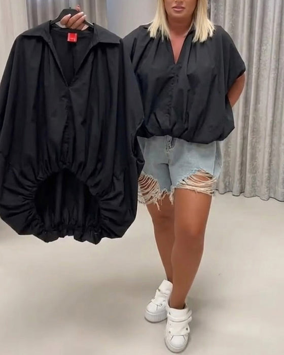 Bluse Jakkeslag Loose Fit Flagermuserme