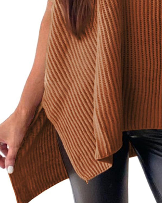 Pullover Ensfarget Rundhalset Flagermuserme