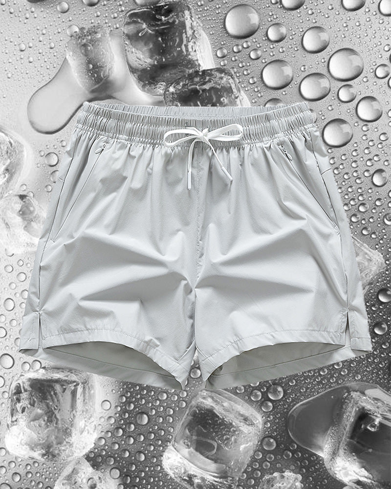 Shorts Menn Elastisk Midje Lomme Hurtigtørkende Is-Silke Sport