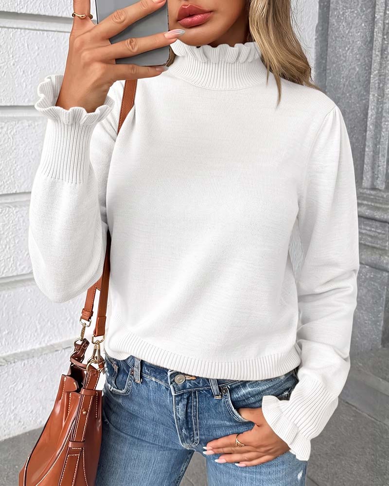 Pullover Turtleneck Blonde Rysje