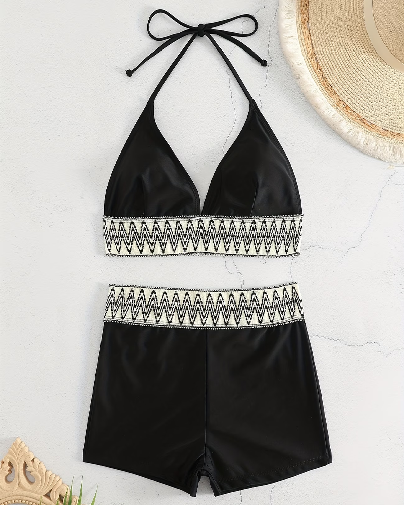 Bikini Bølge Trykk Halsstropp