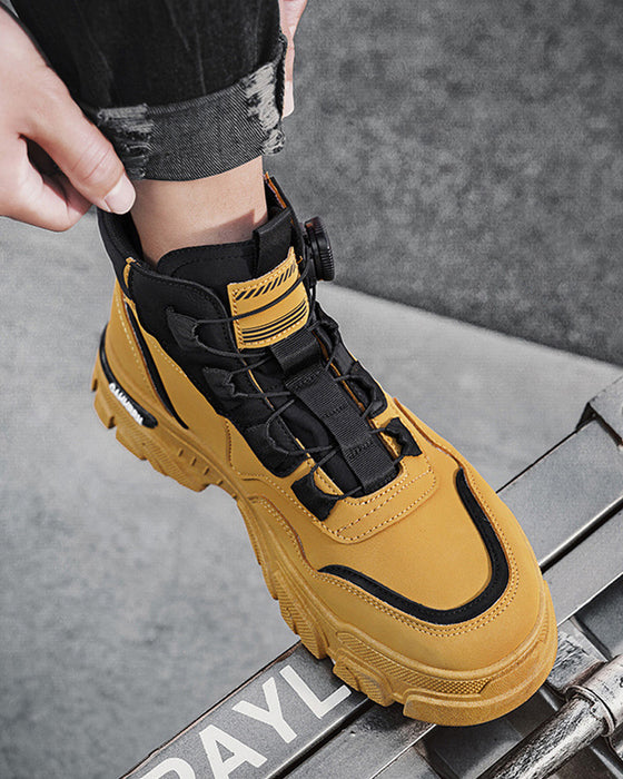 Sko Menns Utendørs Dreie Spenne Arbeid 🔄👞 – Vanntette 💦, Slipresistente 🚶‍♂️, Komfortable , Pustende 🌬️