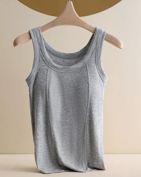 Cami‑Topp Solid Farge Med Innebygd Bh