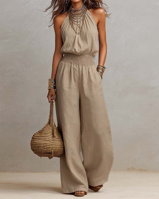 Hoppdrakt Elegant Halter Rynket