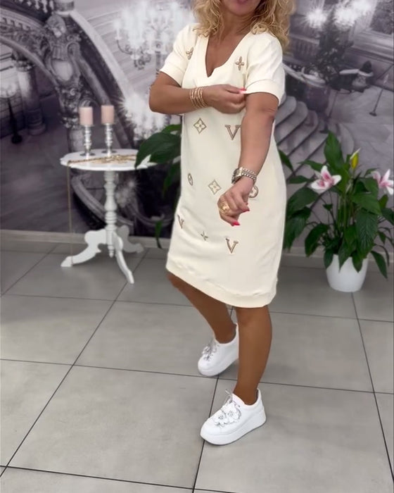 Kjole Mote V-Hals Kortermet