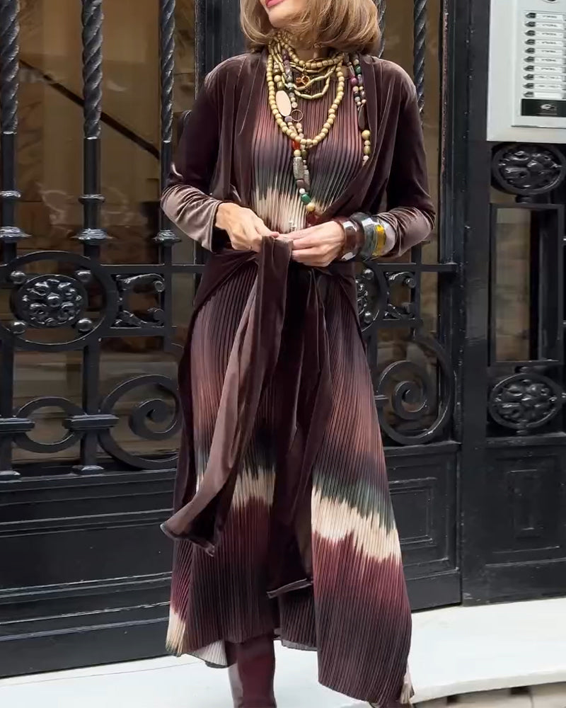 Kjole Mote Gradient Plissert