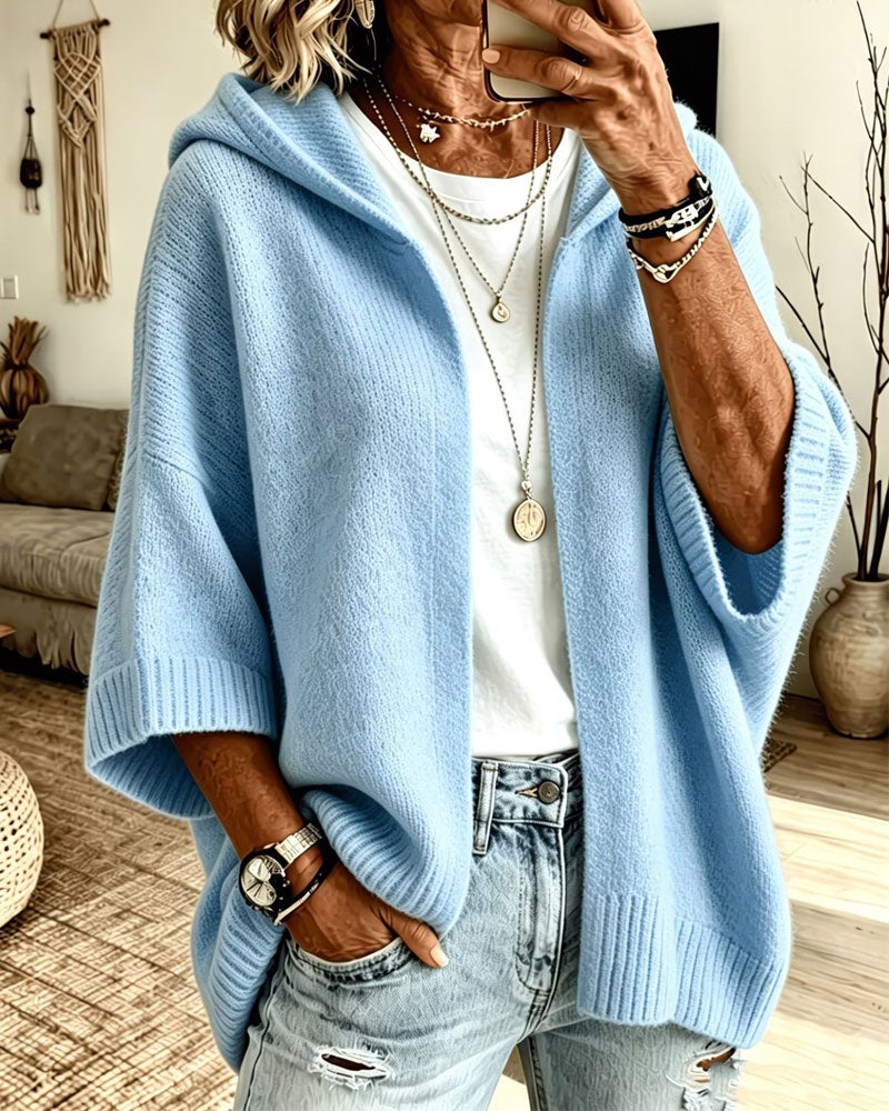 Cardigan 3/4 Erme Hette Casual