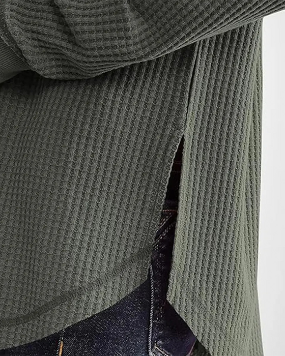 Topp Vaffel Henley Lang Erme