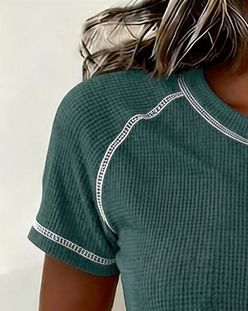 T-Tröja Vev Waffle Henley