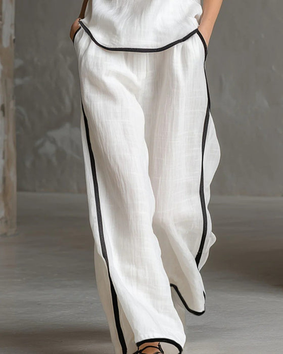 Set Ermeløs Svart Kant Fargeblokk