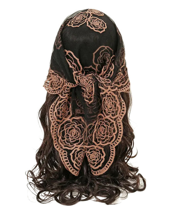 Blomstret Nett Scallop Design Bandana