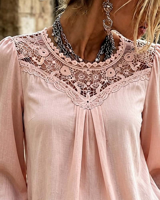 Bluse Blonde Panel Puffererme