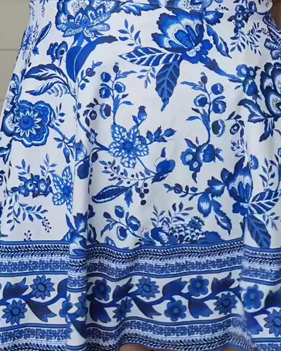 En-Delt Badedrakt Feriestil Trykt