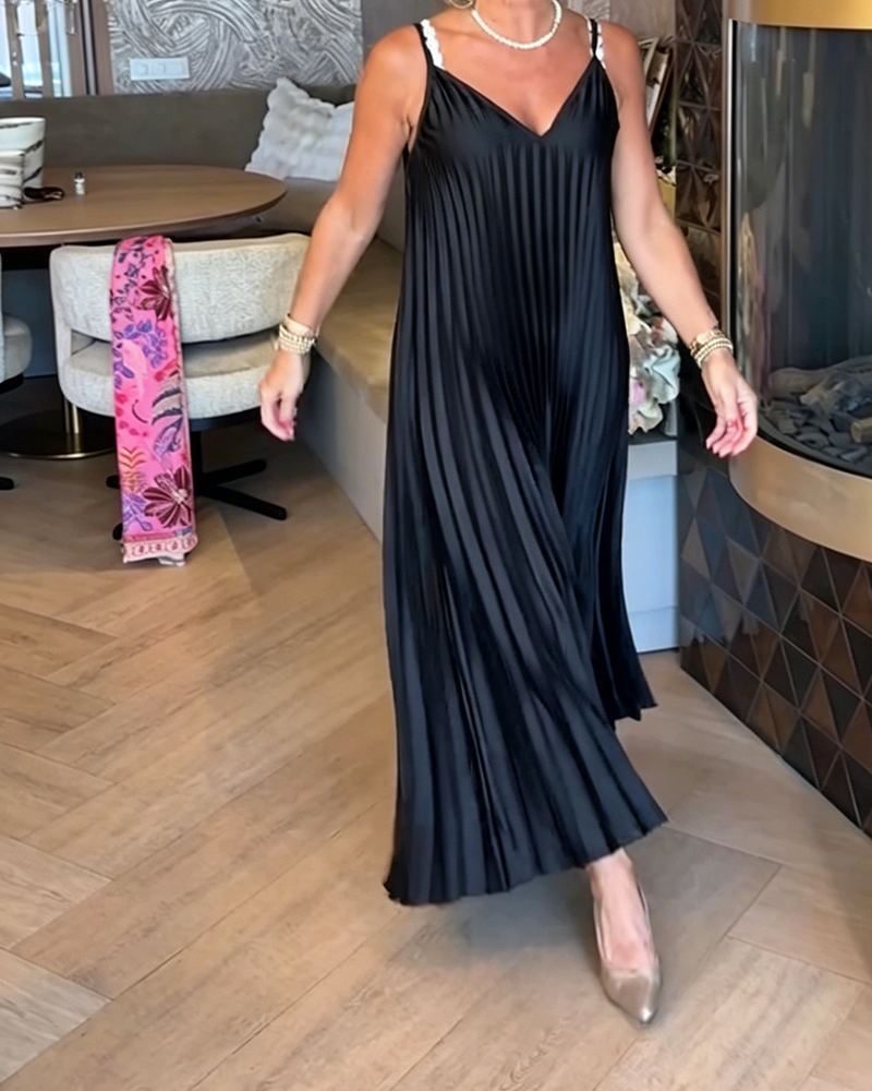 Kjole Ermløs Stropp Lang