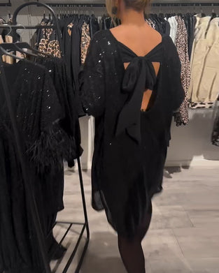 Kjole Elegant Ryggløs Paljett Med Stropper