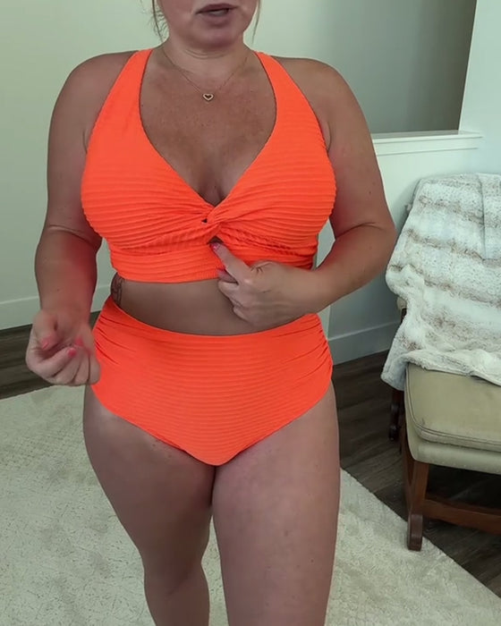 Bikini avslappet ensfarget trekant