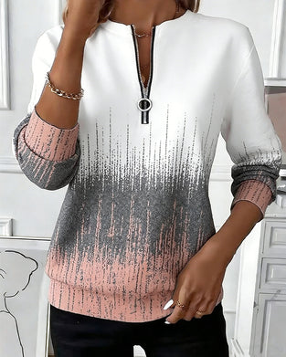 Sweatshirt Halv Glidelås Gradient Lang Erme