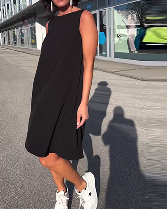 Kjole Ermeløs Ensfarget Shift