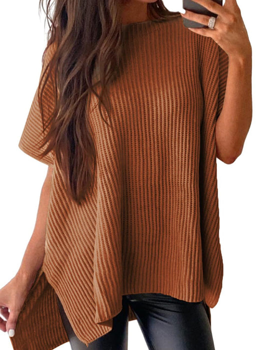 Pullover Ensfarget Rundhalset Flagermuserme