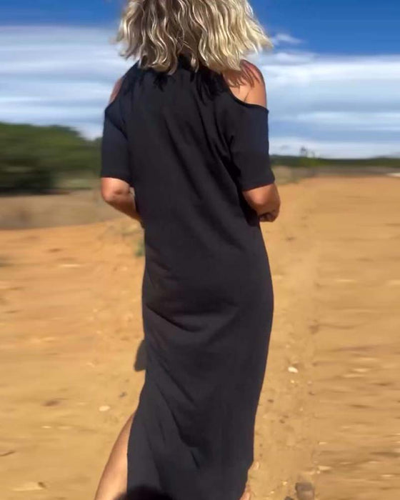 Kjole Fashion Casual Skulderfri Smal