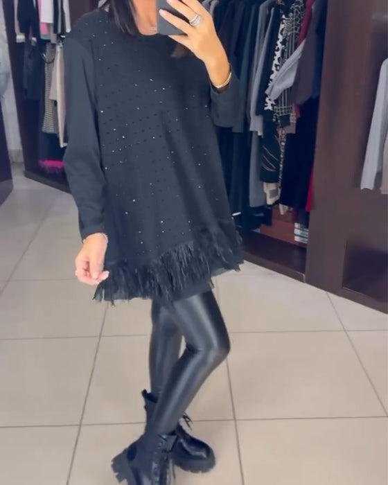 Hem Topp Motemessig Rhinestone