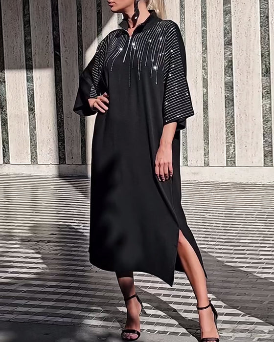 Kjole avslappet med glidelås i kragen