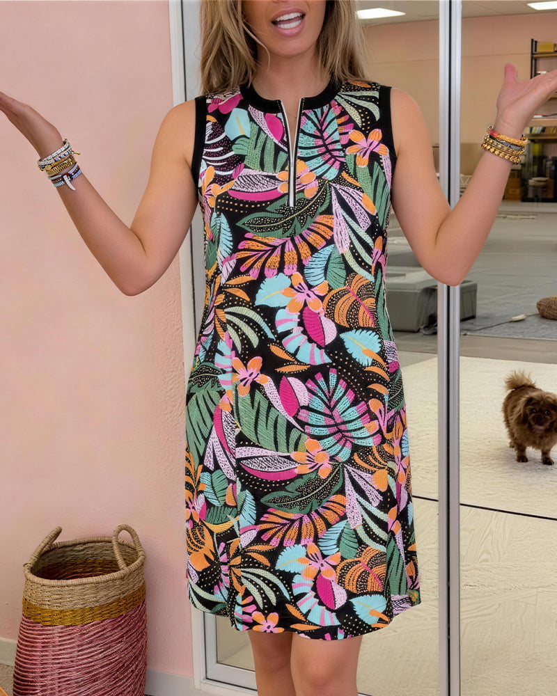 Kjole Ermløs Glidelås Blomst