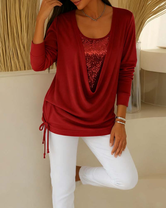 Topp Med Paljetter Og Kontrastfarger I Tofarget Look