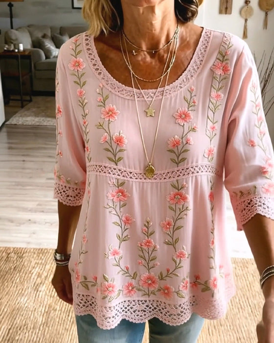 Bluse Blomstret Blonde Babydoll