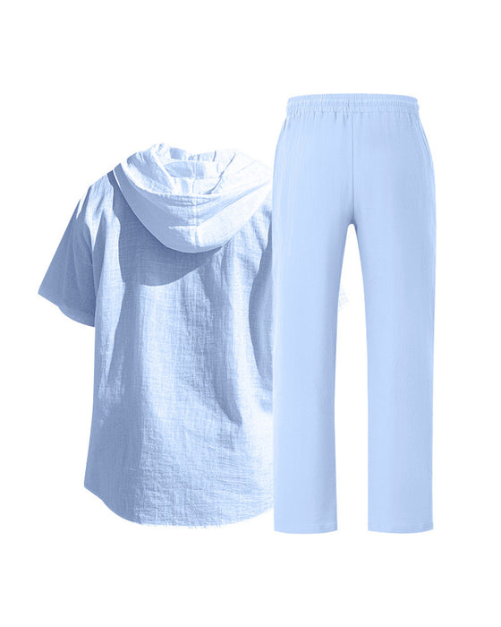 Herre Lettvekt Hette Todelt Sett For Sommer Casual Bruk