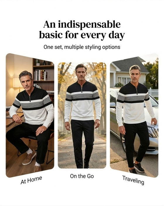 Sett Herre Grafisk Trykk Pullover & Bukse - Street Casual Komfortabel Passform