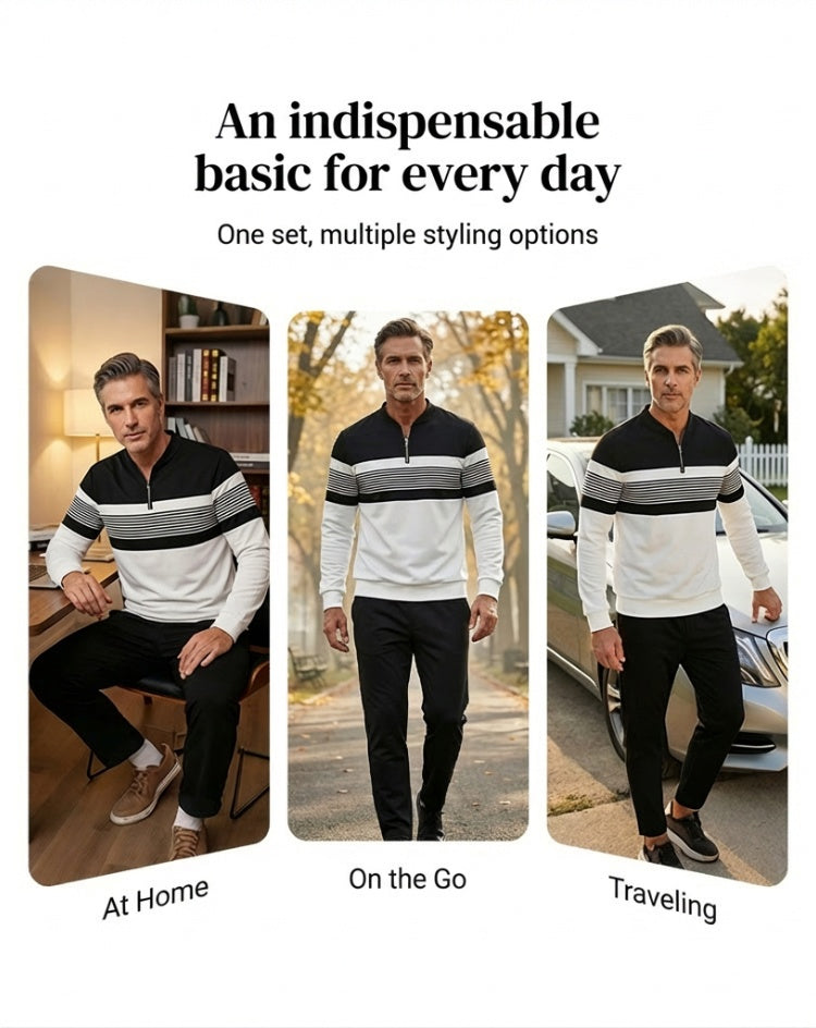 Sett Herre Grafisk Trykk Pullover & Bukse - Street Casual Komfortabel Passform