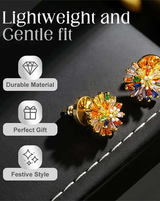 Fargerike Fyrverkeri Øredobber 💎 Zirkonia Design & Minimalistisk Elegant