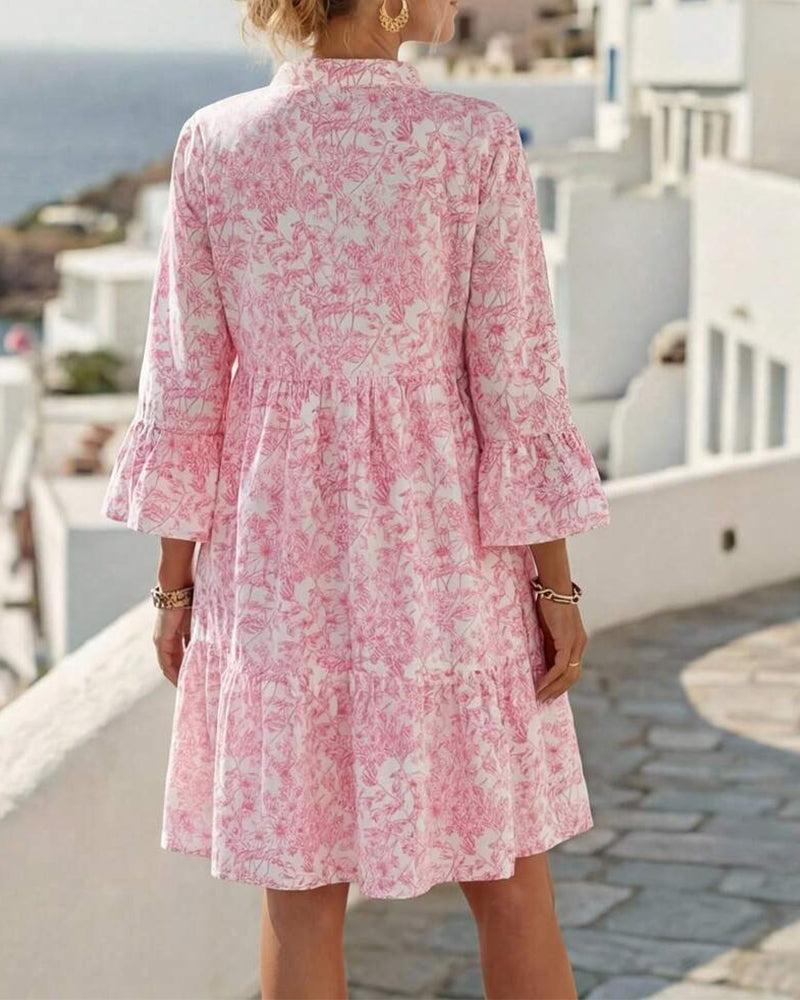 Kjole Blomst V-hals Kake