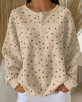 Sweatshirt Rund Hals Prikket