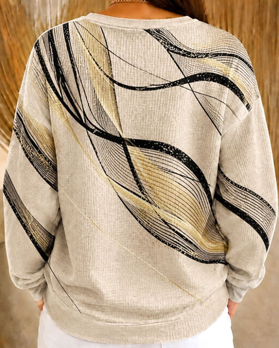 Sweatshirt Bølge Linje Trykk