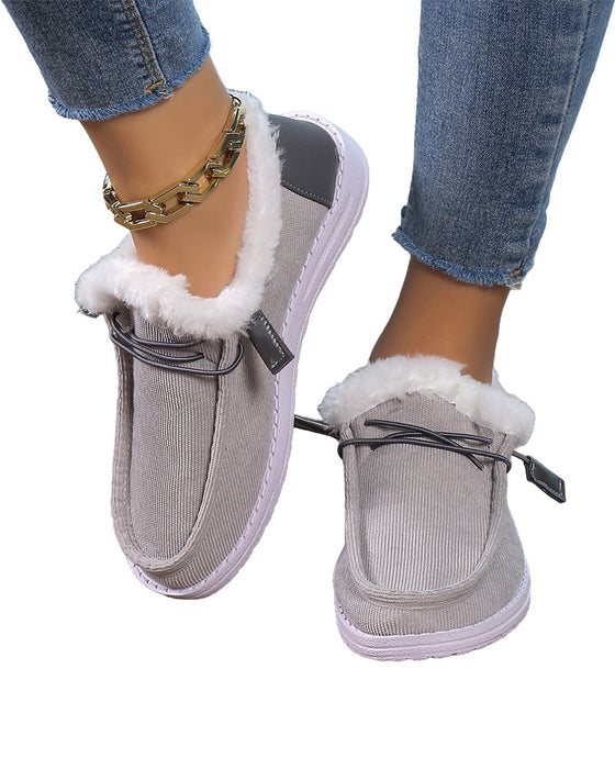 Ensfarget fortykkede varme bomullssko