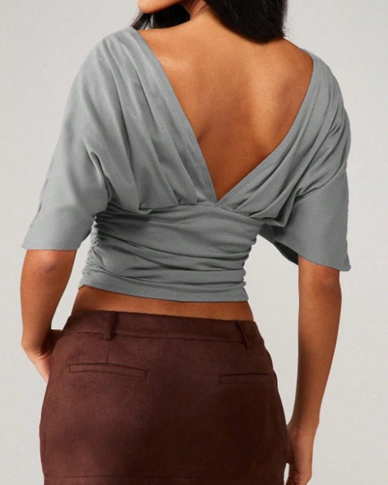 Topp V-Hals Flagermus Erme Midje Slips