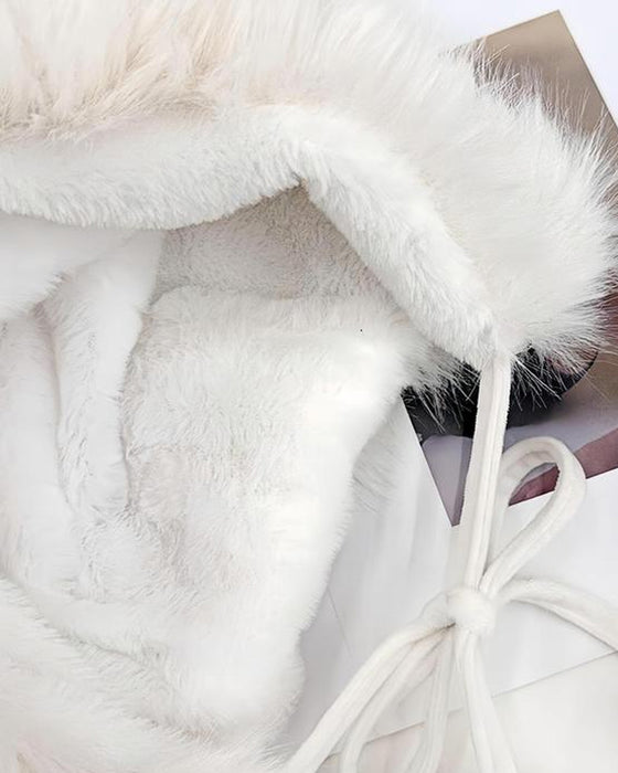 Hatt Søt Katteøre Design Pom Pom Dekor Plush