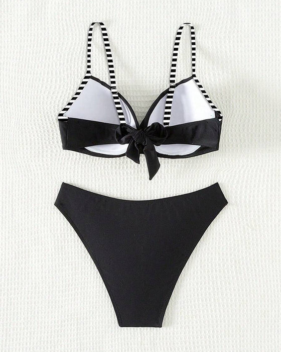 Bikini Sexy Stripet Kontrast Trekant