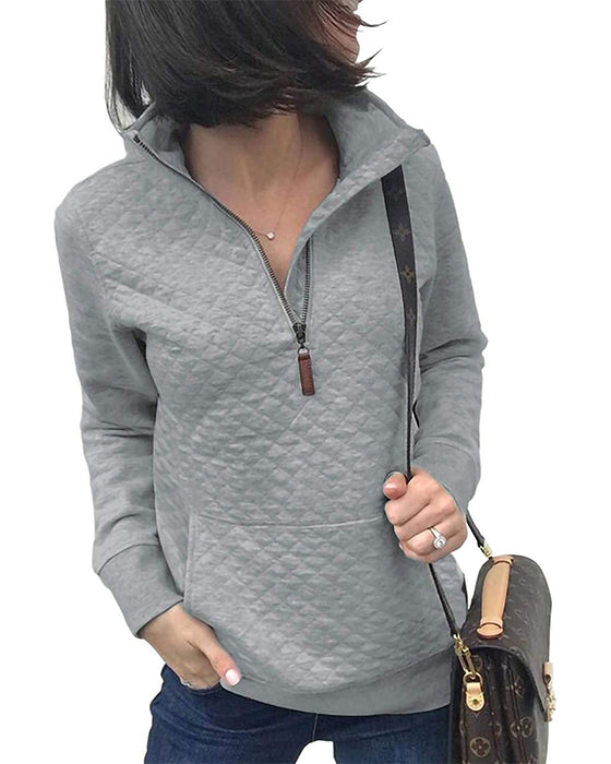 Sweatshirt Avslappet Glidelås Lang Erme