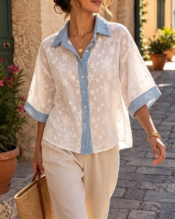 Bluse Halvermet Revers