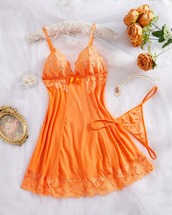 Lingerie Solid Farge V-Hals Blonde