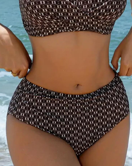 Bikinis U-Hals Dobbel Spaghetti Stropp