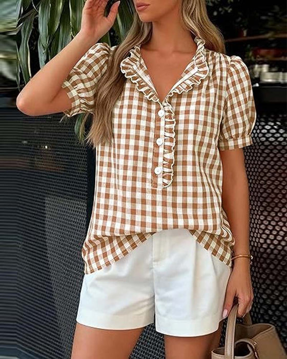 Bluse Rute Puff Kortermet